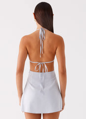 Albie Cotton Mini Dress - Cornflower Blue