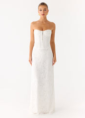 Already Know Lace Maxi Dress - White