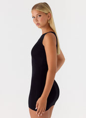Amaris Knit Mini Dress - Black