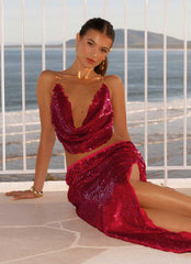 Amosa Cowl Top - Fuchsia