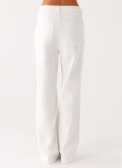 Back Again Straight Leg Denim Jeans - White
