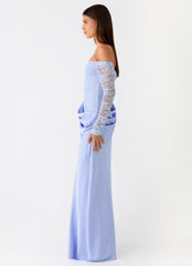 Burke Off Shoulder Maxi Dress - Blue