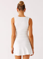 Cherry Sky Mini Dress - White