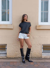 Coastline Mini Shorts - White Polka Dot