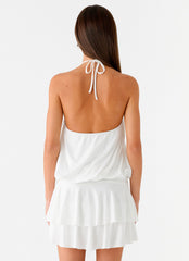 Dopamine Belt Mini Dress - White