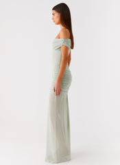 Eyllin Off Shoulder Maxi Dress - Sage
