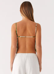 Faela Cotton Cami Top - Verdant Bloom