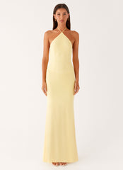 Fiesta Halter Maxi Dress - Sunny Yellow