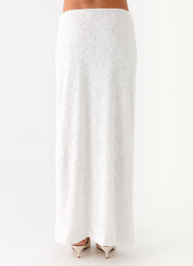 Griff Low Rise Jacquard Maxi Skirt - White