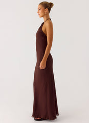 Harlyn Halter Maxi Dress - Chocolate
