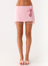 Heavenward Wrap Mini Skirt - Pink