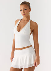Illuminate Halter Top - White
