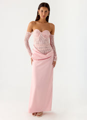 Kaina Off Shoulder Maxi Dress - Pink