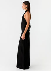 Keena Scarf Maxi Dress - Black