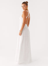 Kiana Halter Maxi Dress - White
