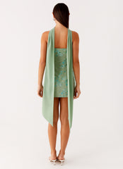 Kiesha Strapless Scarf Mini Dress - Mint