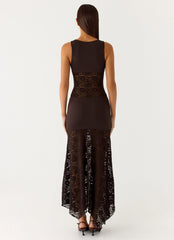Koka Lace Maxi Dress - Cool Chocolate