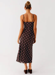 Latto Midi Dress - Chocolate Strawberry Dot