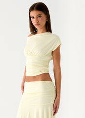 Liana Asymmetrical Top - Yellow