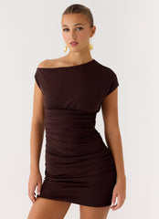 Liana Mini Dress - Chocolate