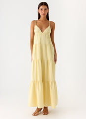 Lotty Linen Maxi Dress - Yellow