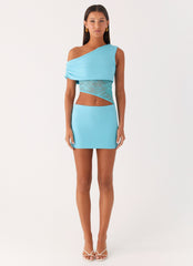 Love Motion Mini Dress - Aqua Blue