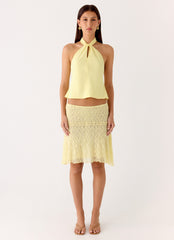 Maddox Scarf Top - Lemon