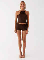 Maia Rose Crochet Top - Chocolate