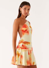 Meah Backless Mini Dress - Mimosa Blossom