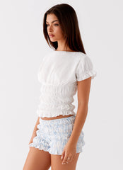 Natalia Ruched Top - Ivory