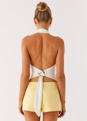 New Yorker Denim Mini Shorts - Yellow