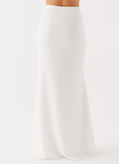 Parker Linen Maxi Skirt - White