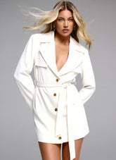 Safia Blazer Mini Dress - White
