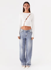 Cassius Long Sleeve Top - Ivory