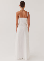 Elsie Broderie Maxi Dress - White