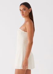 Do It That Way Linen Mini Dress - Ivory