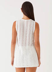 Capri Glow Knit Top - Cloud White