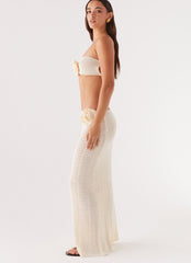 Kelcie Rose Crochet Maxi Skirt - Ivory