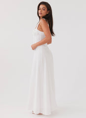 Lucie Linen Maxi Dress - White