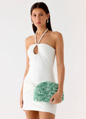 Shimmer Scene Clutch Bag - Turquoise