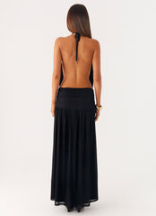 Solena Halter Neck Maxi Dress - Black