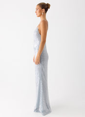 Solo Sequin Maxi Dress - Misty Blue
