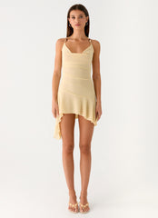 Spiced Sunset Mini Dress - Baby Yellow
