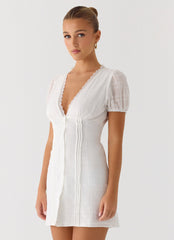 Sweet Lullaby Mini Dress - White