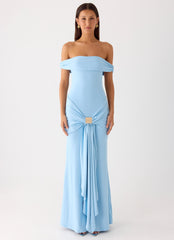 Vee Bardot Maxi Dress - Blue