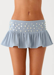 Vegas Nights Low Rise Skort - Blue