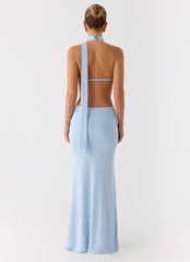 Warning Signs Maxi Dress - Blue