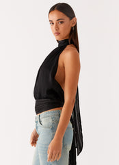 Willow Chiffon Top - Black