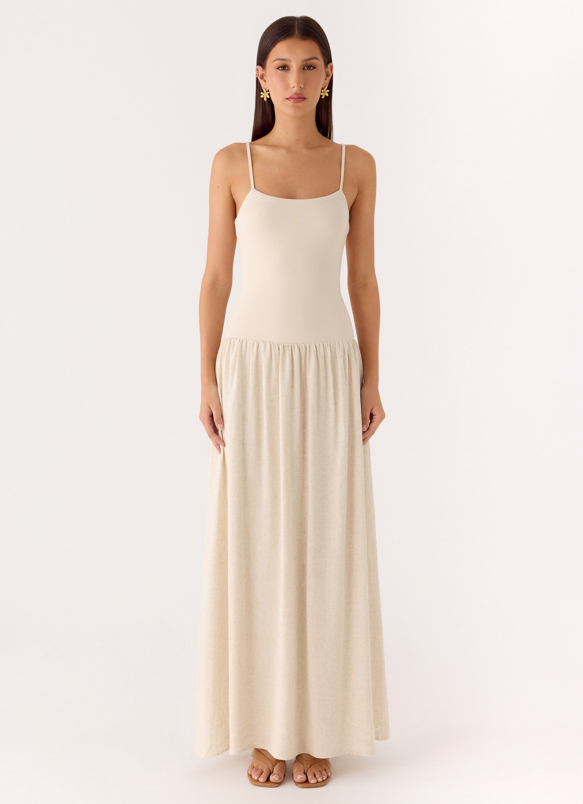 Ali Linen Maxi Dress - Oatmeal