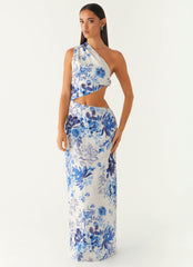All Summer Long Maxi Dress - Serene Sky Floral